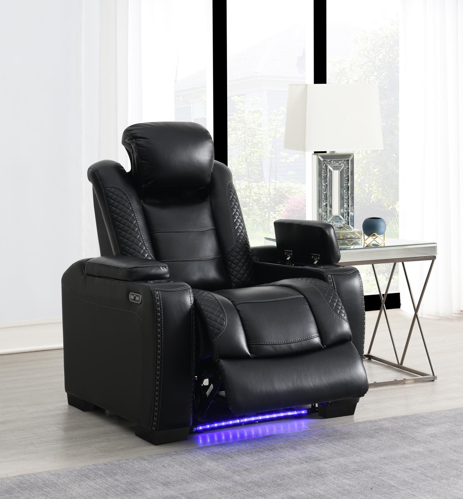 Black LED Power Reclining Chair – U92-R