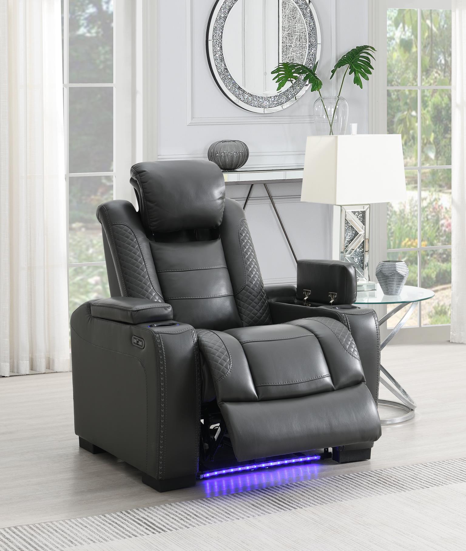 Gray LED Power Reclining Chair – U93-R