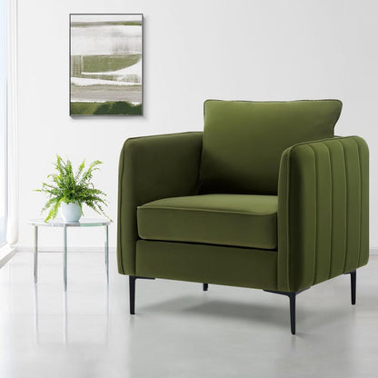 Accent Chair With Pillow For Living Room - Green