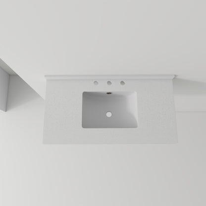 Basin Sink With 2" Thick Rim, Triple Faucet Holes, Sink Only