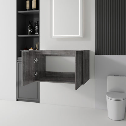 Floating Bathroom Vanity Cabinet With Soft Close Double Doors, Spacious Interior Storage, Wall Mounted, Cabinet Only