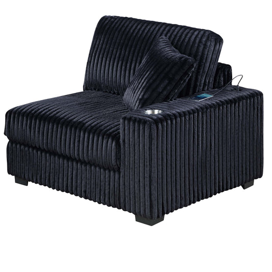 Contemporary Style Chair With Cup Holder Armrest