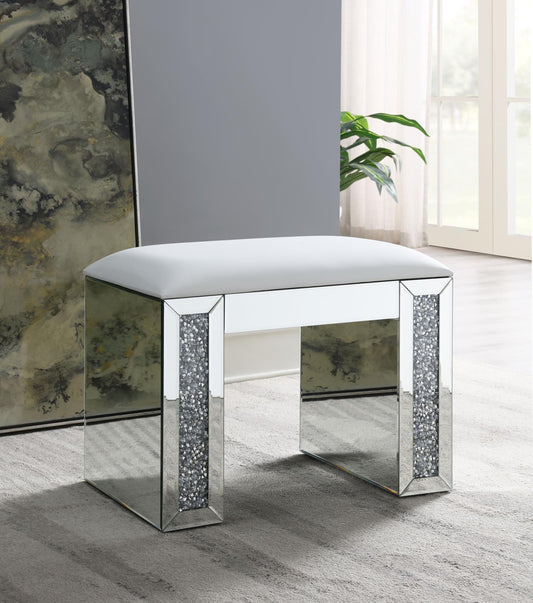 G-320 - Glamour Vanity Stool - Silver