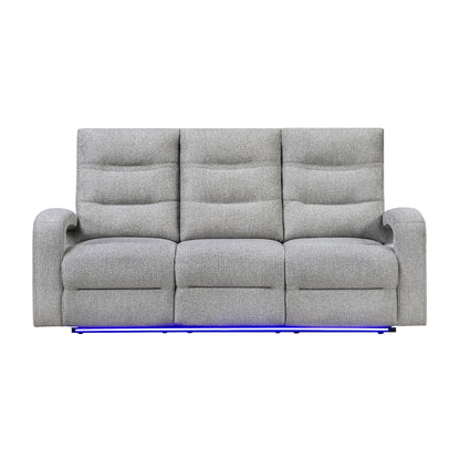 Isolde - Power Reclining Sofa, LED Lighting - Gray