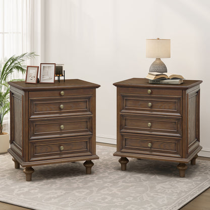 Farmhouse Nightstand With 4 Drawers