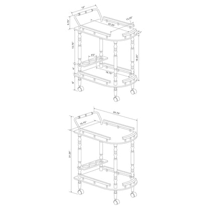 2 Shelf Serving Cart - Brown