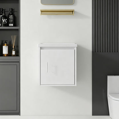 Floating Bathroom Vanity Combo, Wall Mounted Cabinet With Sink & Soft Close Doors For Small Bathrooms