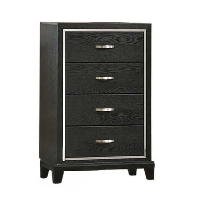 1 Piece Chest Tapered Legs Bedroom Furniture - Black