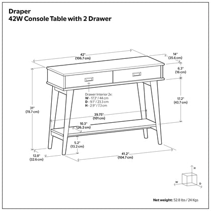 Draper - Console Table - Teak