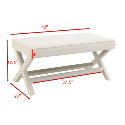 Comfort Double Bench Upholstered With X Crossed Legs