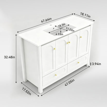 Bathroom Vanity With Sink Combo, 4 Soft Close Doors And 2 Drawers