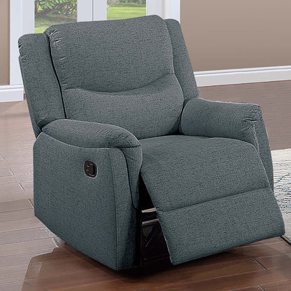 Manual Recliner With Upholstered Seat And Backrest Supportive Headrest