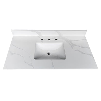Bathroom Vanity Top With Undermount Sink, 3 Pre Drilled Holes