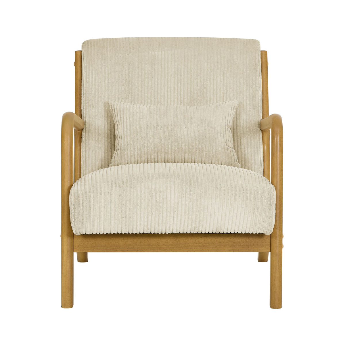Upholstered Armchair With Back Support Pillow