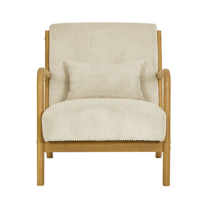 Upholstered Armchair With Back Support Pillow