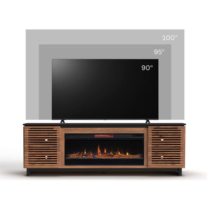 Graceland - Fireplace TV Stand Console For TVs Up To 100" - Black / Bourbon
