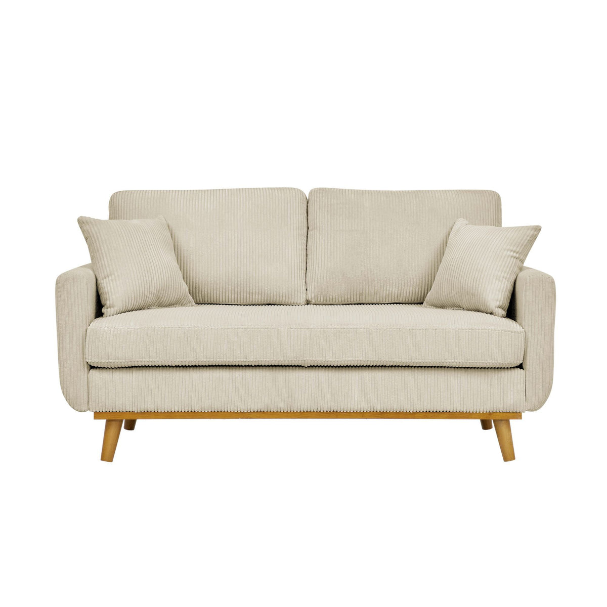 Upholstered Loveseat With Arms And Pillows