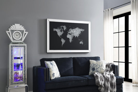 A2010 - LED Wall Art (World Map) - Silver