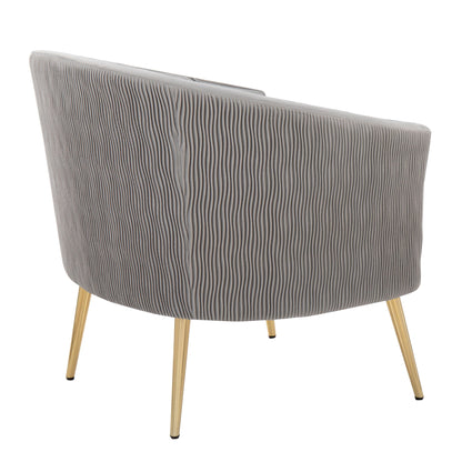 Tania - Pleated Waves Contemporary / Glam Chair - Silver