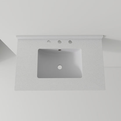 Basin Sink, 0.6" Ultra Thin Profile, Triple Faucet Holes