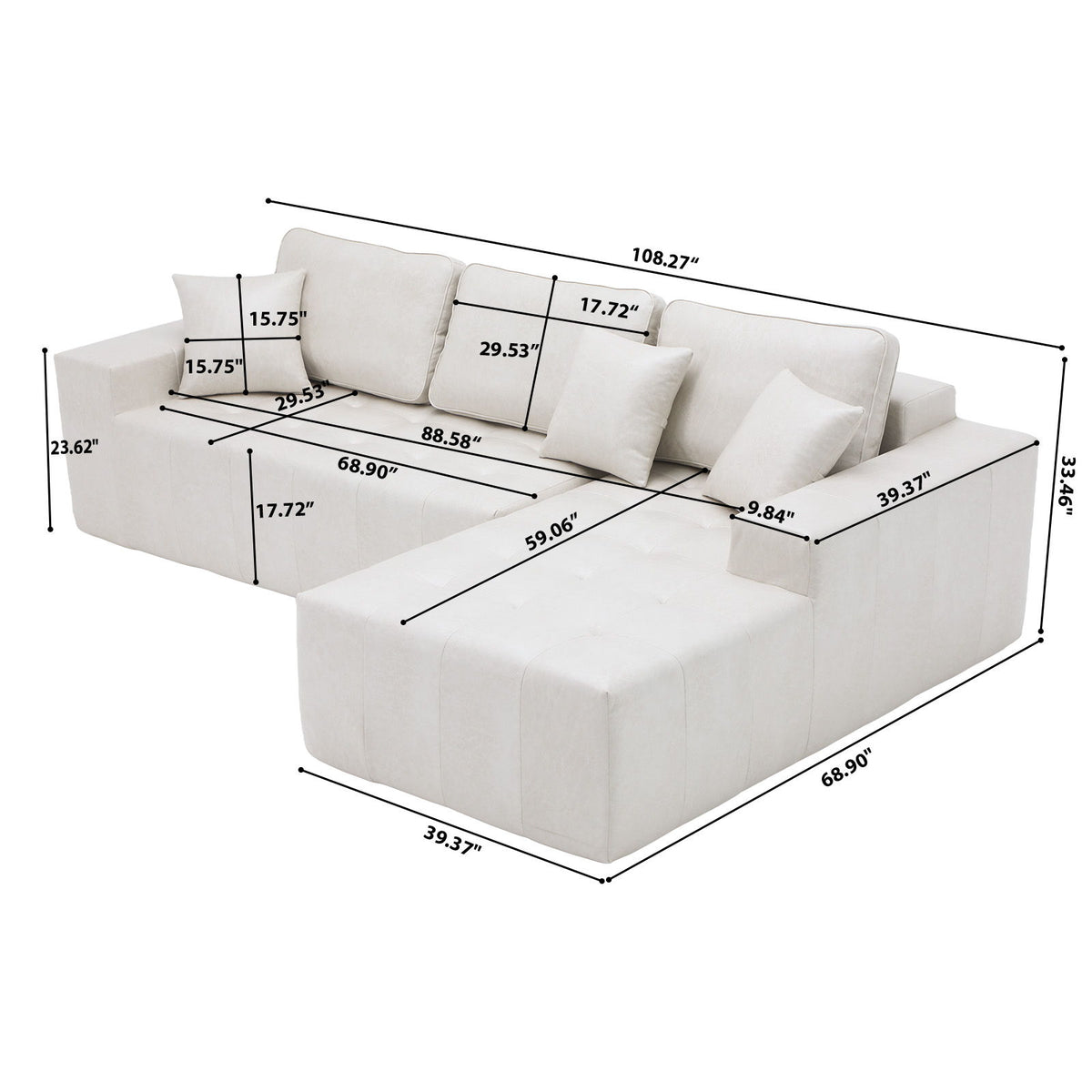 L - Shaped Corner Chaise Sofa Bed