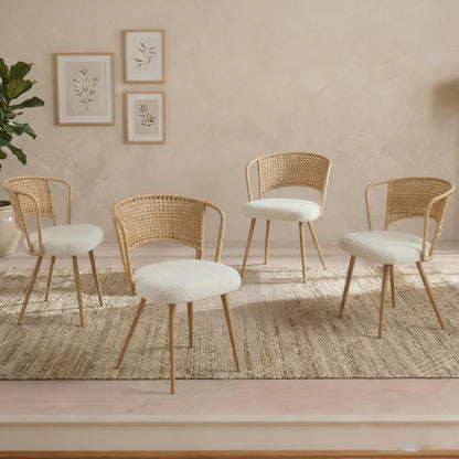 Farmhouse Style Wicker Dining Chair