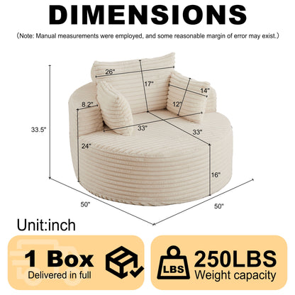Modern Single Sofa With Backrest Pillow For Living Room