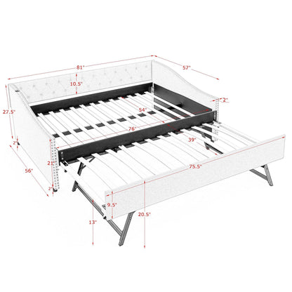 Upholstered Daybed With USB Charging & Pull Out Bed