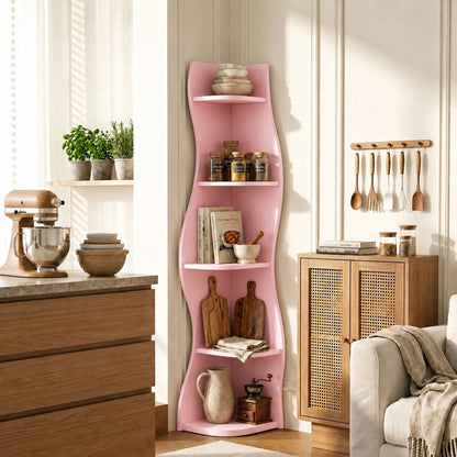 5 Tier S - Shaped Corner Shelf For Living Room