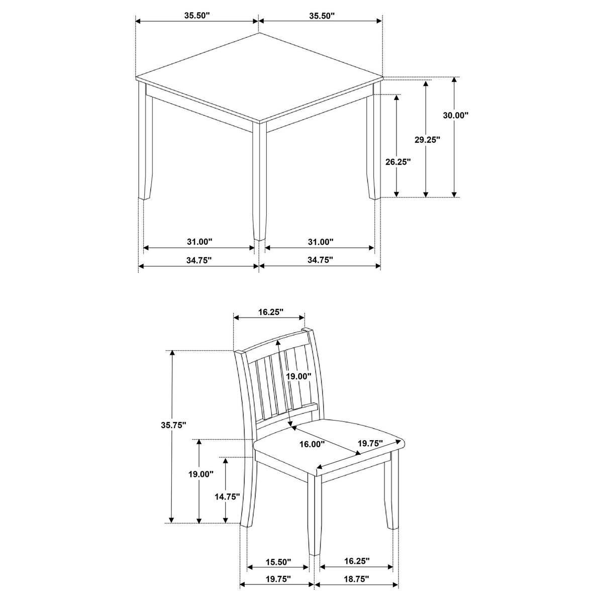 Rowland - 5 Piece Dining Set