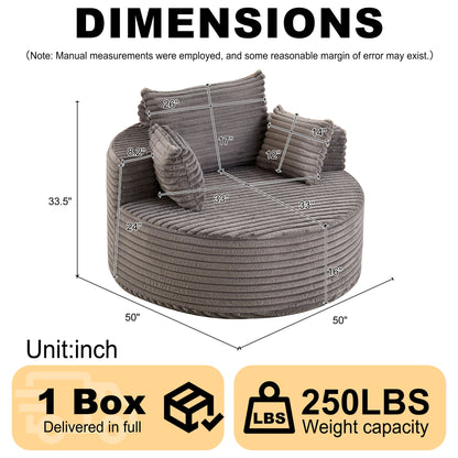Modern Single Sofa With Backrest Pillow For Living Room