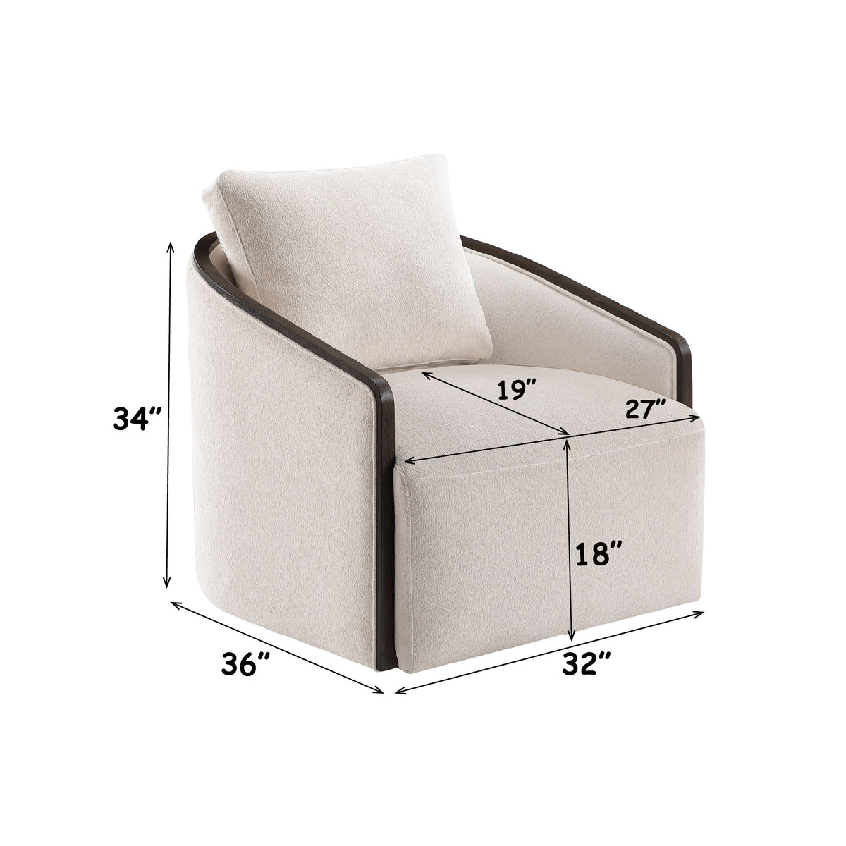 Lenora - Accent Chair With Swivel - Beige