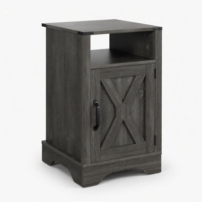 Farmhouse Nightstand, Charging Station & Storage