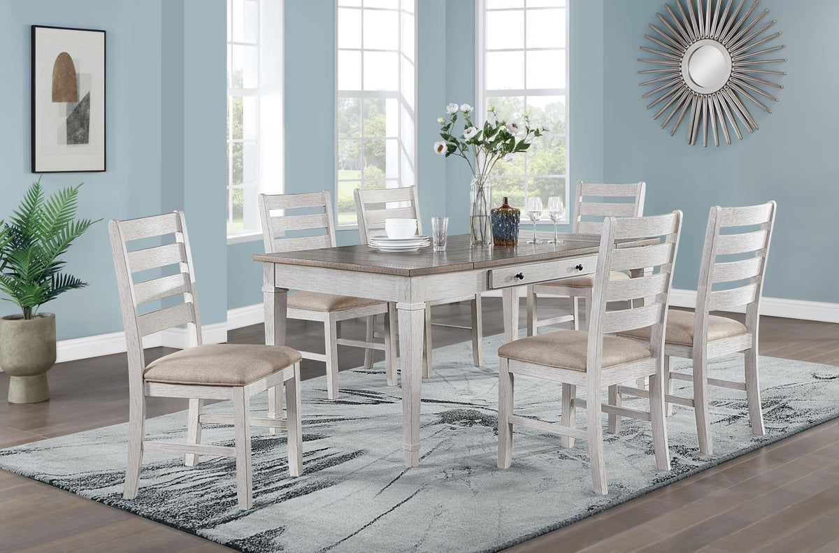 D117 - Rectangular Dining Table With Storage - White