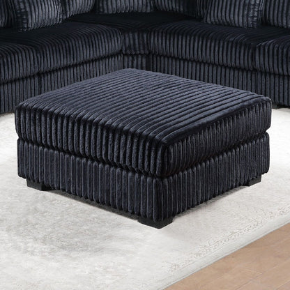 Soft Upholstered Ottoman - Black