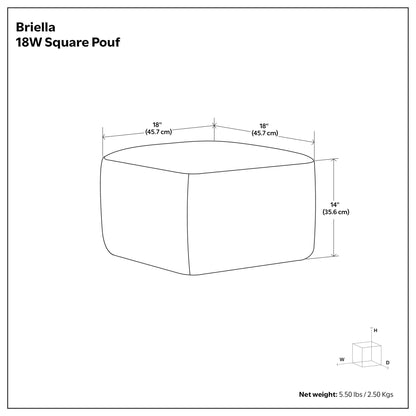 Briella - Square Woven Outdoor / Indoor Pouf - Gray