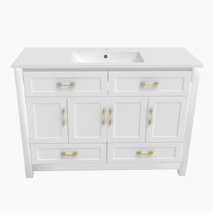 Bathroom Vanity With Sink Combo, 4 Soft Close Doors And 4 Drawers