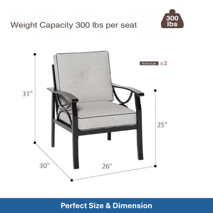 Patio Furniture Set, Coffee Table And Cushions For Backyard