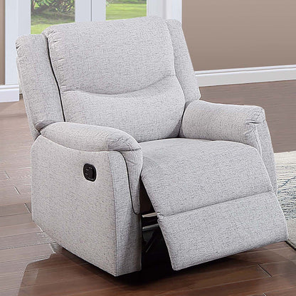 Manual Recliner With Upholstered Seat And Backrest Supportive Headrest