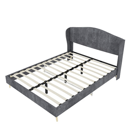 Upholstered Bed, Tufted Headboard, Comfortable Sleep