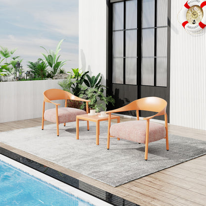 Furniture Set With Seat Cushions, Sturdy And Durable - Apricot Brow