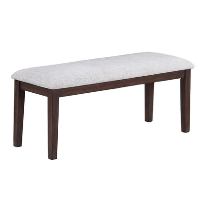 Cushion Padded Seat Dining Room Bench - Walnut