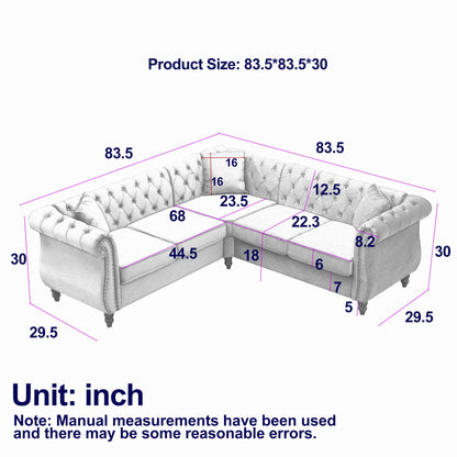 Streamline Modern L-Shaped Corner Sofa