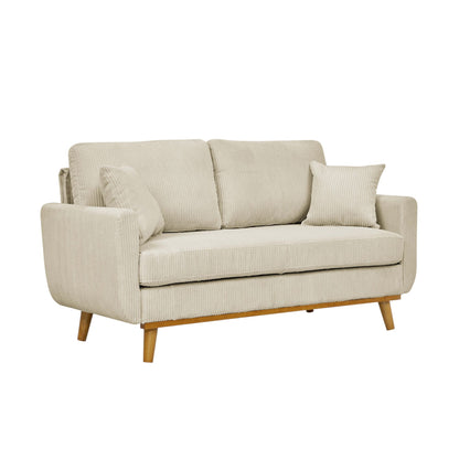 Upholstered Loveseat With Arms And Pillows