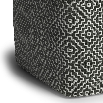 Briella - Square Woven Outdoor / Indoor Pouf - Gray