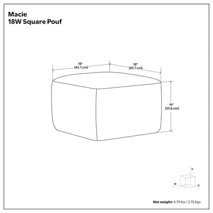 Macie - Square Woven Outdoor / Indoor Pouf - White