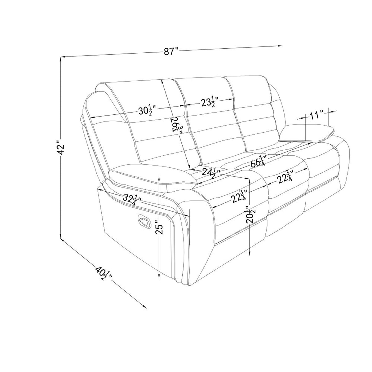 Lucius - Reclining Sofa With Manual Recline - Brown