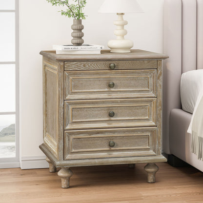 Farmhouse Nightstand With 4 Drawers