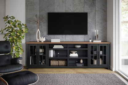 Essex - TV Stand Console For TVs Up To 100" - Black / Whiskey
