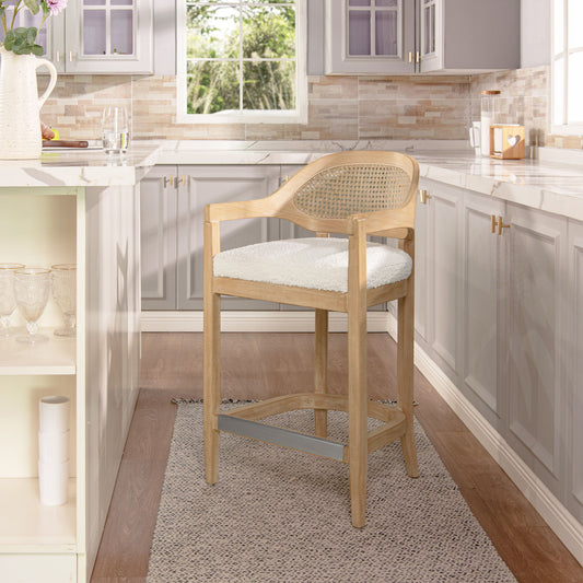 Americana - Mid-Century Modern Cane Back Counter Stool